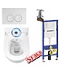 GEBERIT Compleet toiletset Geberit UP100 met Randloos bidet Hangtoilet Creavit Aloni Wit incl. Softclose toiletbril