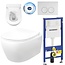 Creavit Compleet toiletset Geberit UP100 met Randloos Hangtoilet Creavit Aloni Wit incl. Softclose toiletbril
