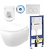GEBERIT Compleet toiletset Geberit UP100 met Randloos Hangtoilet Creavit Aloni Wit incl. Softclose toiletbril