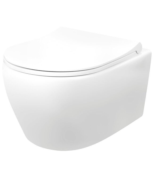 Compleet toiletset Geberit UP100 met Randloos Hangtoilet Creavit Aloni Wit incl. Softclose toiletbril