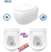 Compleet toiletset Geberit UP100 met Randloos Hangtoilet Creavit Aloni Wit incl. Softclose toiletbril