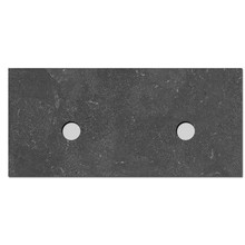 Wastafelblad Natuursteen 120x47x3 cm Toppaneel voorzien van 2 afvoergaten