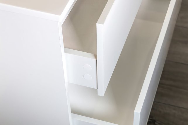 Creavit Aloni Badkamermeubel Hayat 60cm Wit Hoogglans met Mineraal marmer Wastafel 2 lades Greeploos 60x52x46 cm