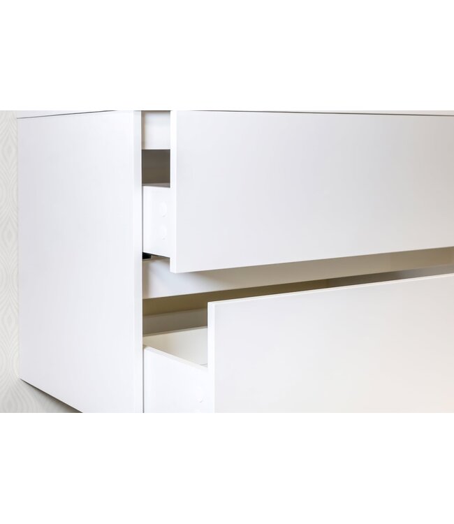 Creavit Aloni Badkamermeubel Hayat 60cm Wit Hoogglans met Mineraal marmer Wastafel 2 lades Greeploos 60x52x46 cm
