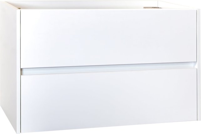 Creavit Aloni Badkamermeubel Hayat 60cm Wit Hoogglans met Mineraal marmer Wastafel 2 lades Greeploos 60x52x46 cm