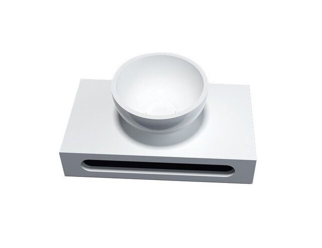 SaniPro PARRO Mini Toilet Fonteinset met Handdoekhouder Solidsurface waskom Zwarte Kraan met draaiknop Pushup en Sifon 40x22x8cm