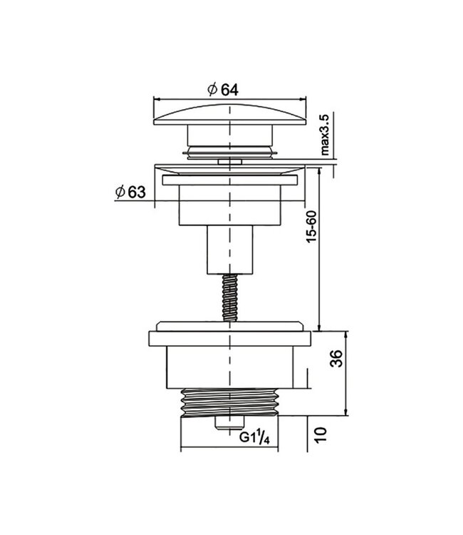 Sanipro Clickwaste Laag Chroom 5/4