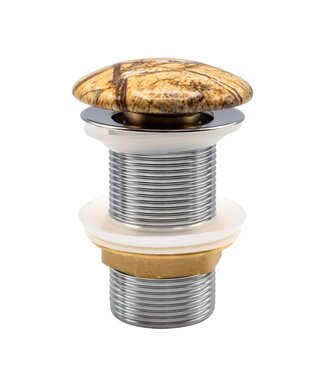 CREAVIT Afvoerplug Bruin marmerlook Clickwaste Push-Up Creavit Marmerlook Keramisch 5/4 zonder overloop
