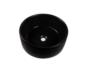 SaniPro Salerno Waskom Mat Zwart Opbouw Rond 40x40x15cm Keramiek zonder overloop