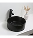 SaniPro Salerno Waskom Mat Zwart Opbouw Rond 40x40x15cm Keramiek zonder overloop