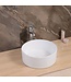 Waskom Salerno 40x40x15cm Glans Wit Rond Opbouw Keramiek