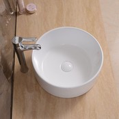 Waskom Salerno 40x40x15cm Glans Wit Rond Opbouw Keramiek