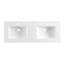 SaniPro Wastafel Badmeubel Keramiek Classic 120cm met dubbele Wasbak 120x47x2 cm 2 kraangaten