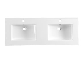 SaniPro Wastafel Badmeubel Keramiek Classic 120cm met dubbele Wasbak 120x47x2 cm 2 kraangaten