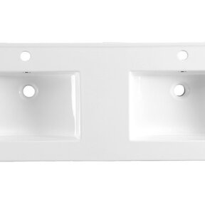 SaniPro Wastafel Badmeubel Keramiek Classic 120cm met dubbele Wasbak 120x47x2 cm 2 kraangaten