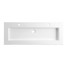 Wastafel Badmeubel Keramiek Classic 120cm met enkelen Wasbak 120x47x2 cm 2 kraangaten