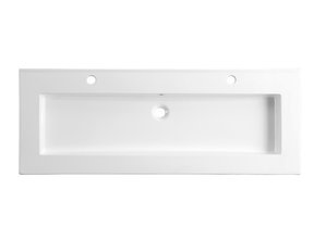Wastafel Badmeubel Keramiek Classic 120cm met enkelen Wasbak 120x47x2 cm 2 kraangaten