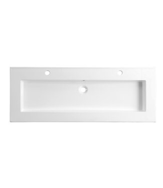 SANI-SUPPLY Wastafel Badmeubel Keramiek Classic 120cm met enkelen Wasbak 120x47x2 cm 2 kraangaten