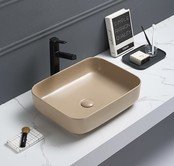 Waskom Minerva Mat Fjord Groen 50x39x13cm vierkant keramiek incl. bijpassend click-waste