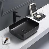 Waskom Minerva Mat Fjord Groen 50x39x13cm vierkant keramiek incl. bijpassend click-waste