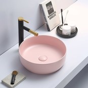 Waskom minerva mat antraciet rond 39x12cm keramiek incl bijpassend click waste Waskom minerva mat antraciet rond 39x12cm keramiek incl bijpassend click waste