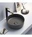 Waskom Minerva Mat Zwart rond 39x12cm keramiek incl bijpassend click waste