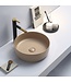 Waskom Minerva Mat Zand Beige rond 39x12cm keramiek incl bijpassend click waste