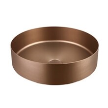 RVS Waskom Victoria Brons Geborsteld Rond 40x12,5cm Staal incl bijpassend click waste