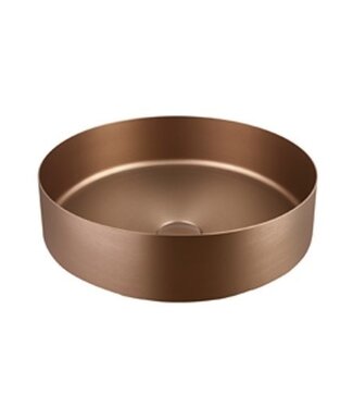 SANI-SUPPLY RVS Waskom Victoria Brons Geborsteld Rond 40x12,5cm Staal incl bijpassend click waste