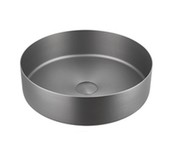 RVS Waskom Victoria Gunmetal Geborsteld Rond 40x12,5cm Staal incl bijpassend click waste