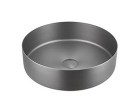 RVS Waskom Victoria Gunmetal Geborsteld Rond 40x12,5cm Staal incl bijpassend click waste