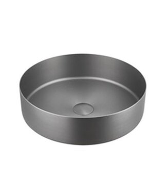 SANI-SUPPLY RVS Waskom Victoria Gunmetal Geborsteld Rond 40x12,5cm Staal incl bijpassend click waste