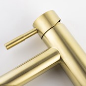Wastafelkraan Hoog Geborsteld Goud Opbouw Mengkraan Rond  1 Greeps Wastafelkraan Hoog Geborsteld Goud Opbouw Mengkraan Rond  1 Greeps