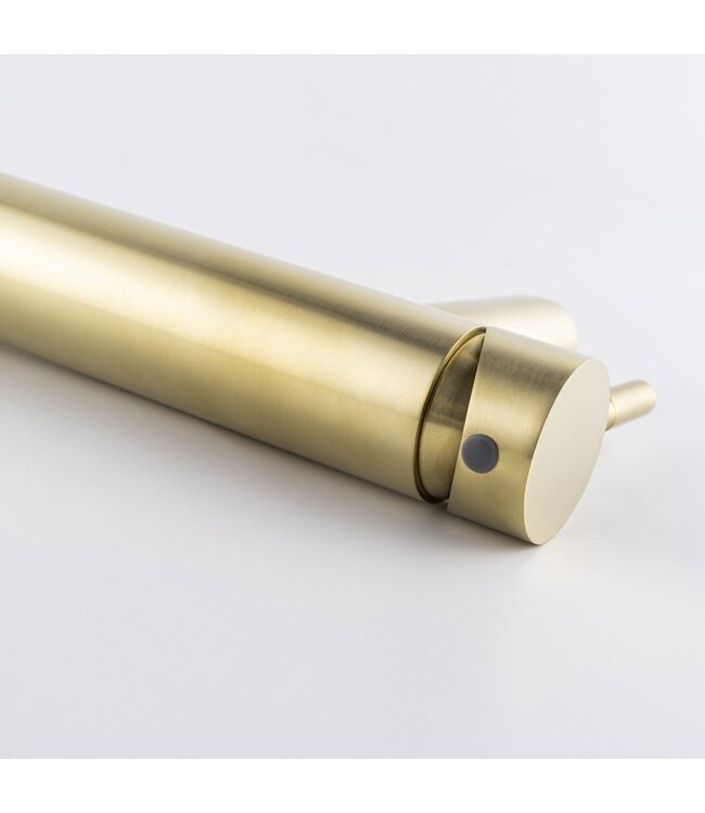 Wastafelkraan Hoog Geborsteld Goud Opbouw Mengkraan Rond  1 Greeps