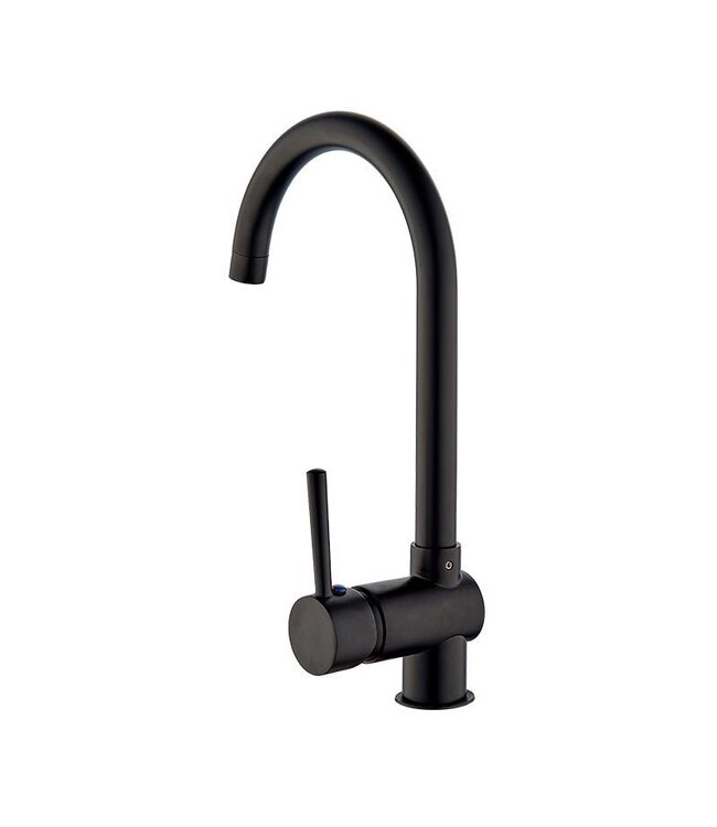 Keukenkraan Donna Mengkraan Rond Mat Zwart 1 Greeps Draaibaar Uitloop