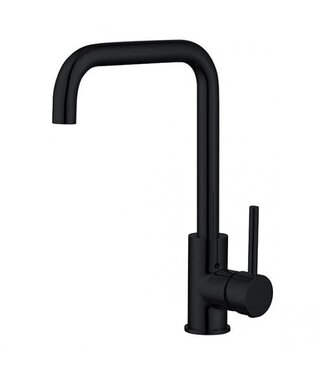 SANETTI SaniPro Keukenkraan Donna Lux Mengkraan Rond Mat Zwart 1 Greeps Draaibaar Uitloop