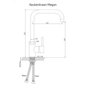 SaniPro Keukenkraan Donna Lux Mengkraan Rond Mat Zwart 1 Greeps Draaibaar Uitloop