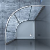 Douchecabine James Kwartrond 90x90x200cm 6mm Veiligheidsglas Hoekinstap Schuifdeur Helder Glas Chroom Profiel Nano-coating easy clean