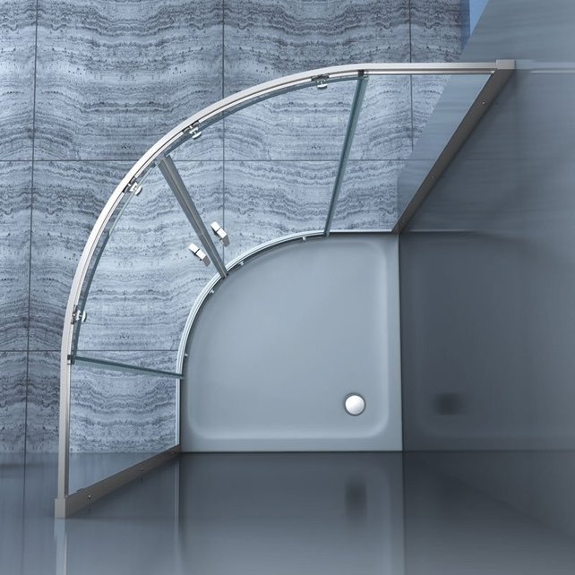 Douchecabine James Kwartrond 90x90x200cm 6mm Veiligheidsglas Hoekinstap Schuifdeur Helder Glas Chroom Profiel Nano-coating easy clean