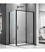 Douchecabine Donna 120x100x200cm Mat Zwart Rechthoek Schuifdeur Helder Glas  AntikalkProfiel 6mm Veiligheidsglas Easy Clean