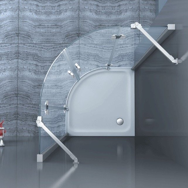 Douchecabine Kwartrond Draaideur 90x90x200cm Antikalk Helder Glas Chroom Profiel 8mm Veiligheidsglas Easy Clean