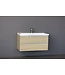 Badkamermeubel Trend Zara 100x47x52cm Licht Eiken SaniPro 2 Lades Greeploos met greeplist aliminium Softclose Wastafel 1 Kraangaten Keramiek