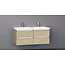 SaniPRO Badkamermeubel Trend Zara 120x47x52cm Licht Eiken SaniPro 4 Lades Greeploos met greeplist aliminium Softclose Wastafel 2 Kraangaten Keramiek