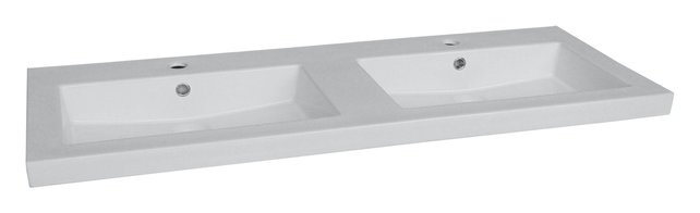 Badkamermeubel Trend Zara 120x47x52cm Licht Eiken SaniPro 4 Lades Greeploos met greeplist aliminium Softclose Wastafel 2 Kraangaten Keramiek