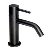 Wastafelkraan Laag Donna Mat Zwart Mengkraan SaniPro Lux Rond 1 Greeps Opbouw