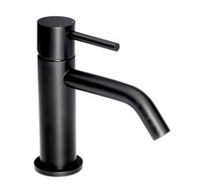 Wastafelkraan Laag Donna Mat Zwart Mengkraan SaniPro Lux Rond 1 Greeps Opbouw