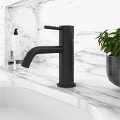 Wastafelkraan Laag Donna Mat Zwart Mengkraan SaniPro Lux Rond 1 Greeps Opbouw