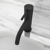 Wastafelkraan Laag Donna Mat Zwart Mengkraan SaniPro Lux Rond 1 Greeps Opbouw