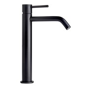 Wastafelkraan hoog Donna Mat Zwart Mengkraan SaniPro Lux Rond 1 Greeps Opbouw