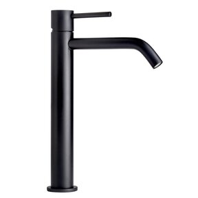 Wastafelkraan hoog Donna Mat Zwart Mengkraan SaniPro Lux Rond 1 Greeps Opbouw